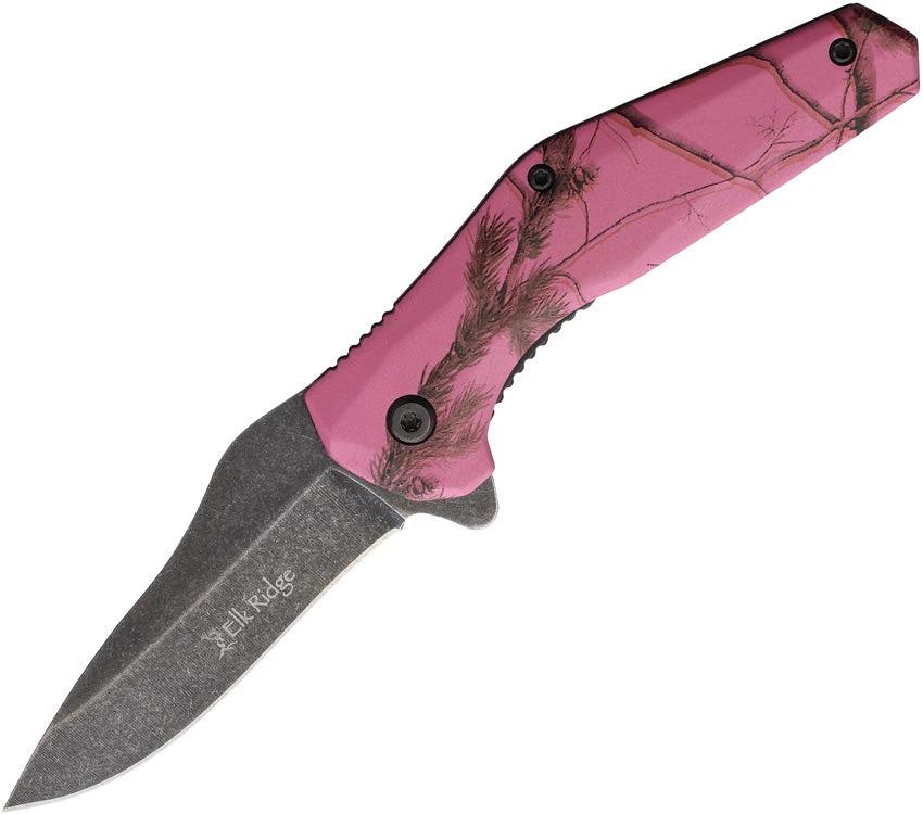Elk Ridge Camo Linerlock A/O Dk pink ER-A2008DPK by Elk Ridge