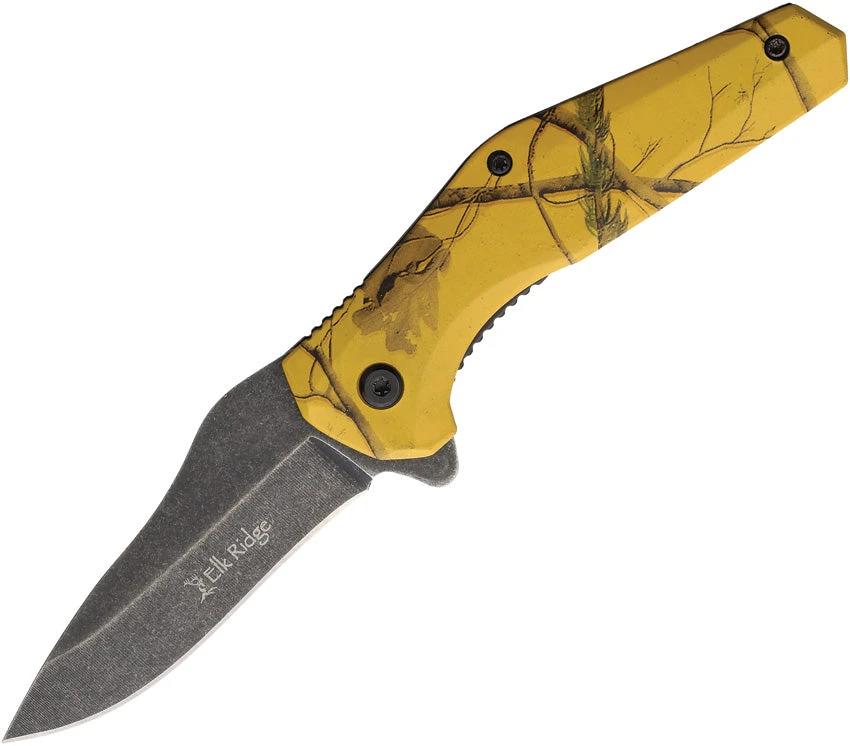 Elk Ridge Camo Linerlock A/O Yellow ER-A2008YL by Elk Ridge