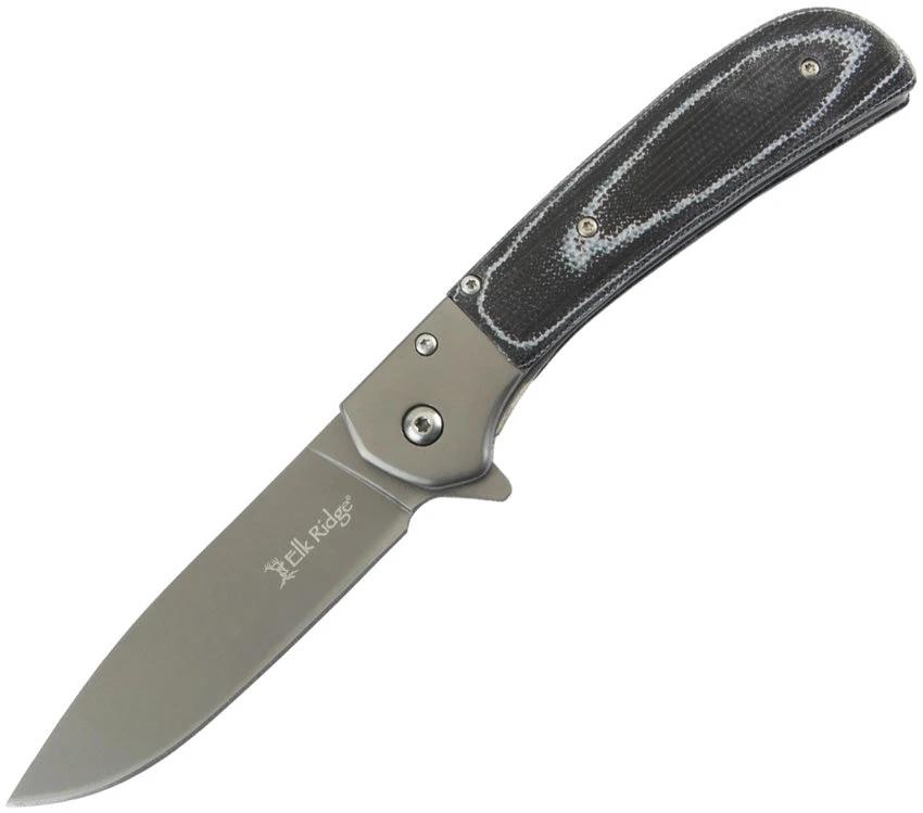 Elk Ridge Linerlock A/O Black Micarta ER-A2022MC by Elk Ridge