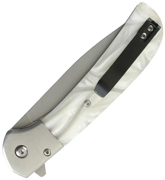 Elk Ridge Linerlock A/O Faux MOP ER-A2022MP - Assisted Opening Pocket Knife With Faux Mother Of Pearl Handle by Elk Ridge