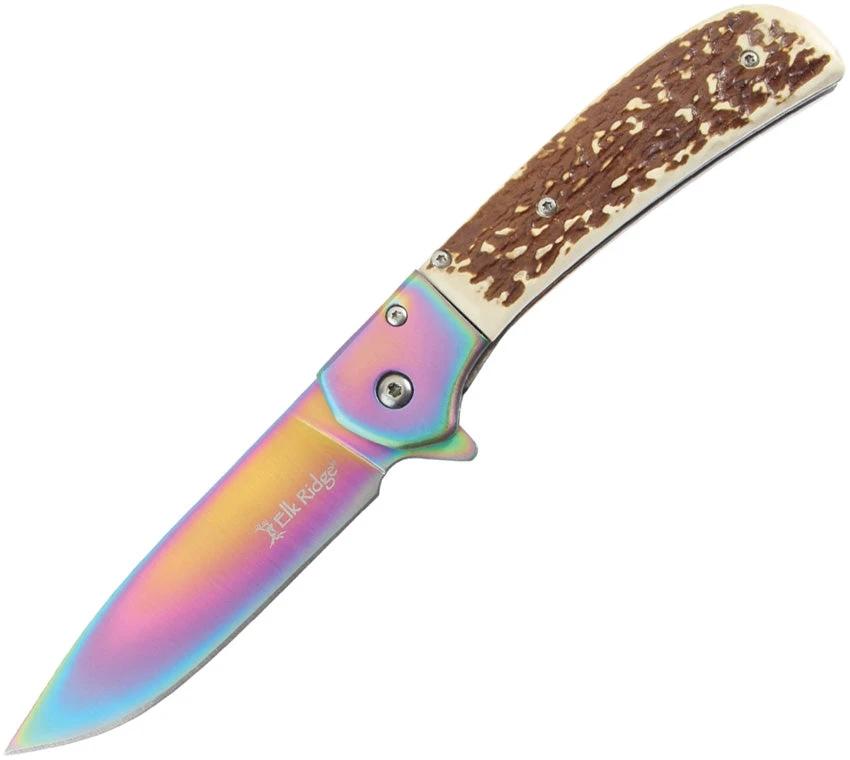 Elk Ridge Linerlock A/O Faux Stag ER-A2022RB by Elk Ridge
