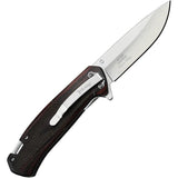 Elk Ridge Gentleman's Linerlock AO Brn Knife - Assisted Opening, Satin 3.5in 3Cr13 Blade, Brown Checkered Wood Handle by Elk Ridge
