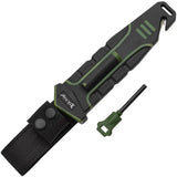 Elk Ridge Frontier Fixed Blade Green ER-APFIX001 - Built In Fire Starter And Sharpener In Sheath by Elk Ridge