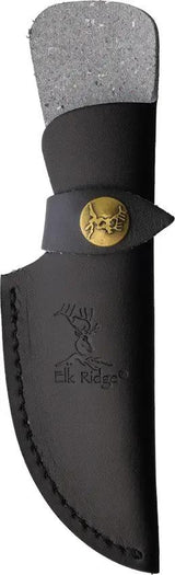 Elk Ridge Fixed Blade ER-FIX112BK - 3Cr13 Stainless Drop Point Knife With Full Tang And Leather Sheath by Elk Ridge