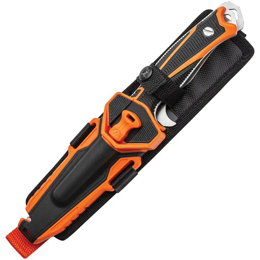 Elk Ridge Trek Hunting Combo ER-TKFIX001 - Dual Blade Set With Drop Point And Gut Hook Full Tang Fire Starter Sheath by Elk Ridge