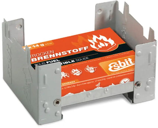 Esbit Pocket Stove ORMD E-STOVE-6X14 - Foldable Electrolytic Steel Construction Includes Six 0.5 Oz Solid Fuel Cubes by Esbit