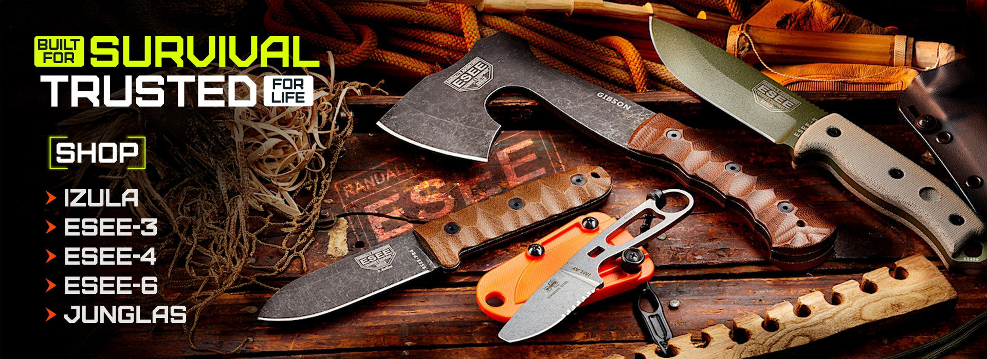 ESEE KNIVES Built for Survival -  Trusted for Life. Shop Izula, ESEE-3, ESEE-4, ESEE-6 & Junglas