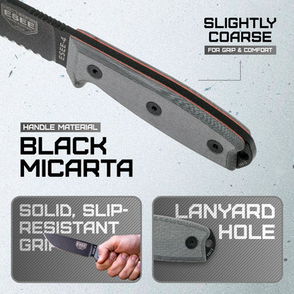 ESEE Model 4 Stainless Serrated ESEE-4S-MB-B