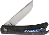 Esnyx Knives Beer Buster Jr. Linerlock - Bohler M390 Blade, Bottle Opener, Black Canvas Micarta Handle by Esnyx Knives