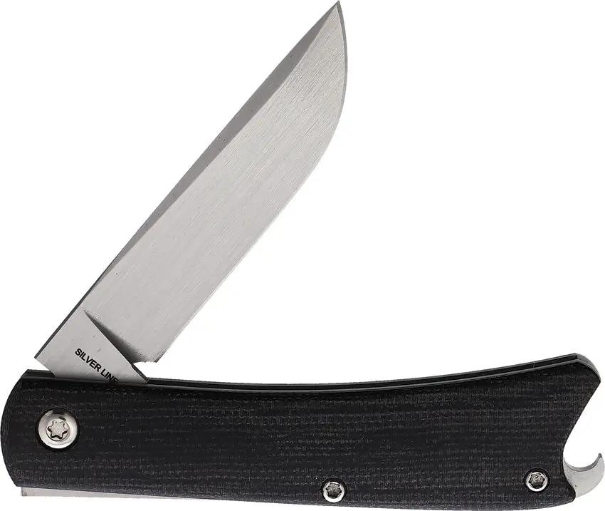 Esnyx Knives Beer Buster Jr Slip Joint ESN-BBJSJ-42 - Bohler M390 Satin Blade With Bottle Opener And Micarta Handle by Esnyx Knives