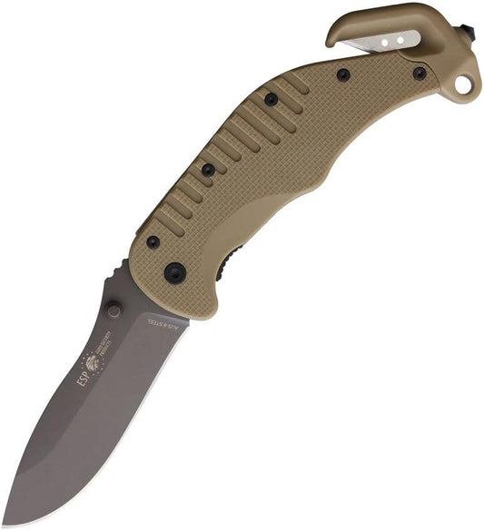 EURO SECURITY PRODUCTS Rescue Linerlock Tan RKK-01 by EURO SECURITY PRODUCTS