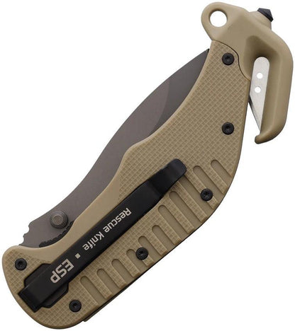 EURO SECURITY PRODUCTS Rescue Linerlock Tan RKK-01 by EURO SECURITY PRODUCTS