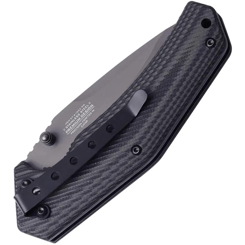 Elite Tactical Linerlock ET-A1022-SO Assisted Opening Knife - Gray Titanium Coated 3.25in Drop Point Blade by Elite Tactical