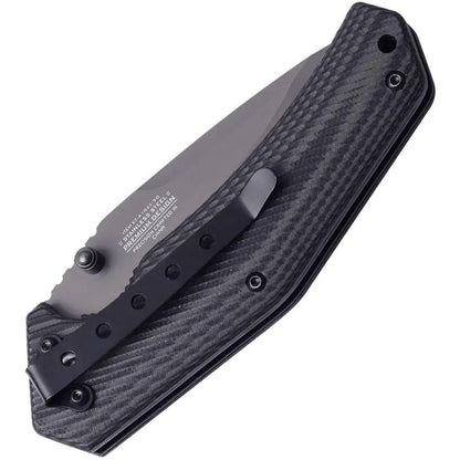 Elite Tactical Linerlock ET-A1022-SO Assisted Opening Knife - Gray Titanium Coated 3.25in Drop Point Blade by Elite Tactical