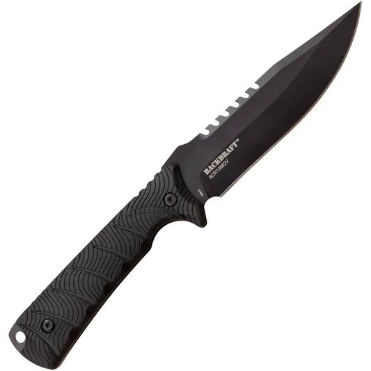 Elite Tactical Bowie Knife - 10 Inch Full Tang Black Stainless Blade With Lanyard Hole by Elite Tactical