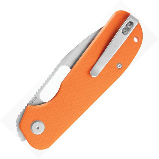 Eutektik EFD Linerlock Stonewash Orange G10 - 14C28N Stainless Blade With Thumb Pull And Pocket Clip by Eutektik