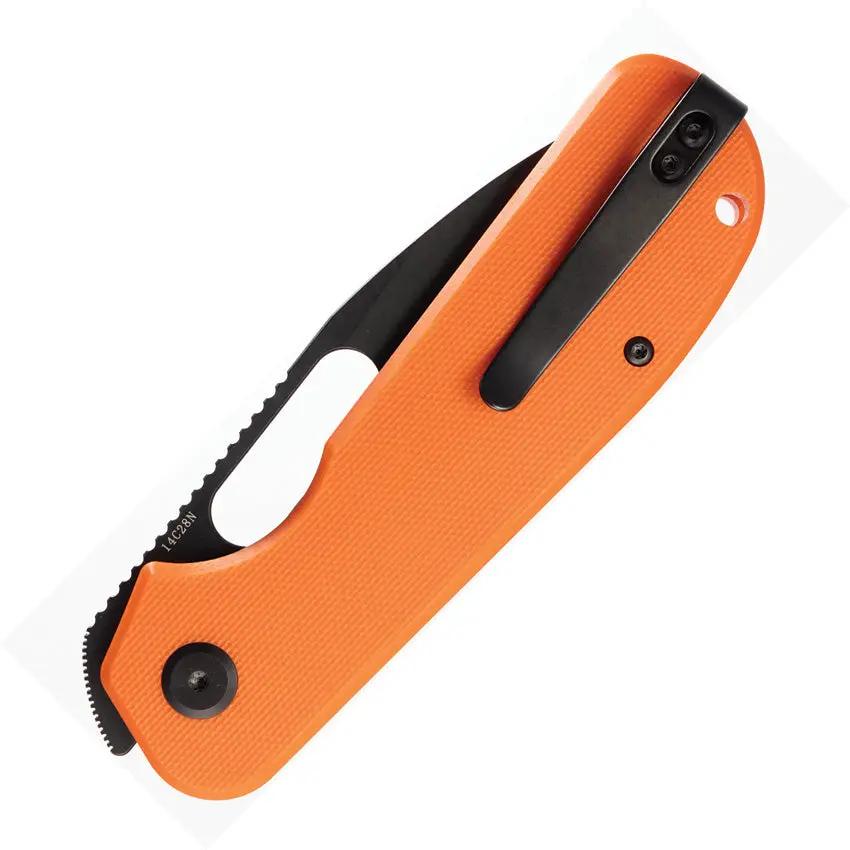Eutektik EFD Linerlock Knife - Orange G10 Handle Black Stonewash Blade In 14C28N Sandvik Steel by Eutektik