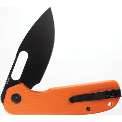 Eutektik EFD Linerlock Knife - Orange G10 Handle Black Stonewash Blade In 14C28N Sandvik Steel by Eutektik