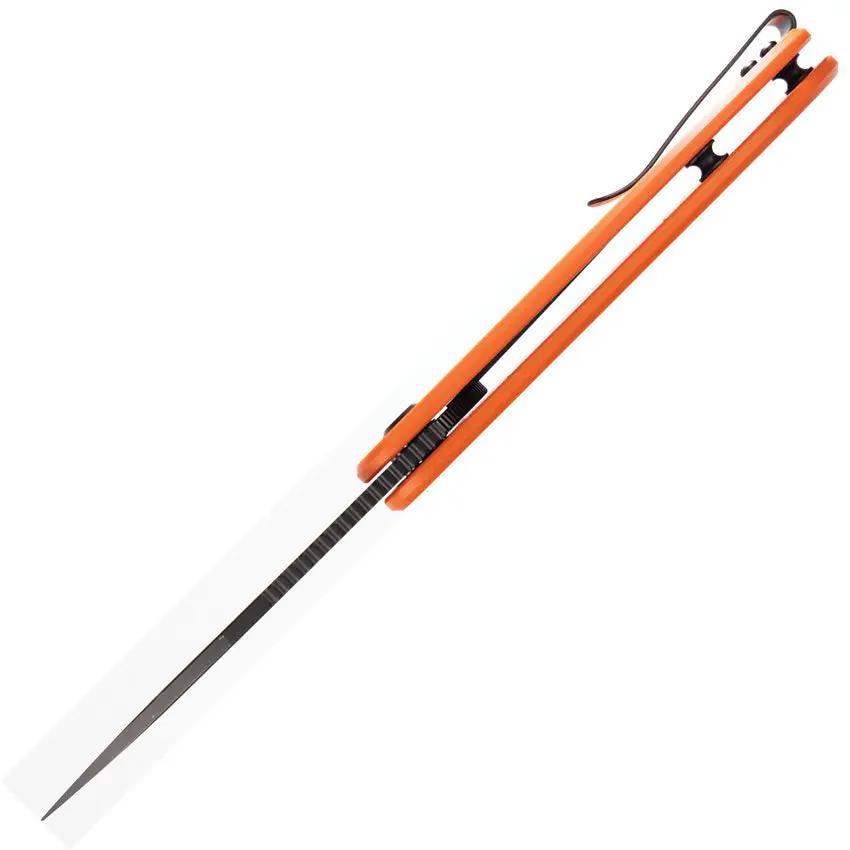 Eutektik EFD Linerlock Knife - Orange G10 Handle Black Stonewash Blade In 14C28N Sandvik Steel by Eutektik