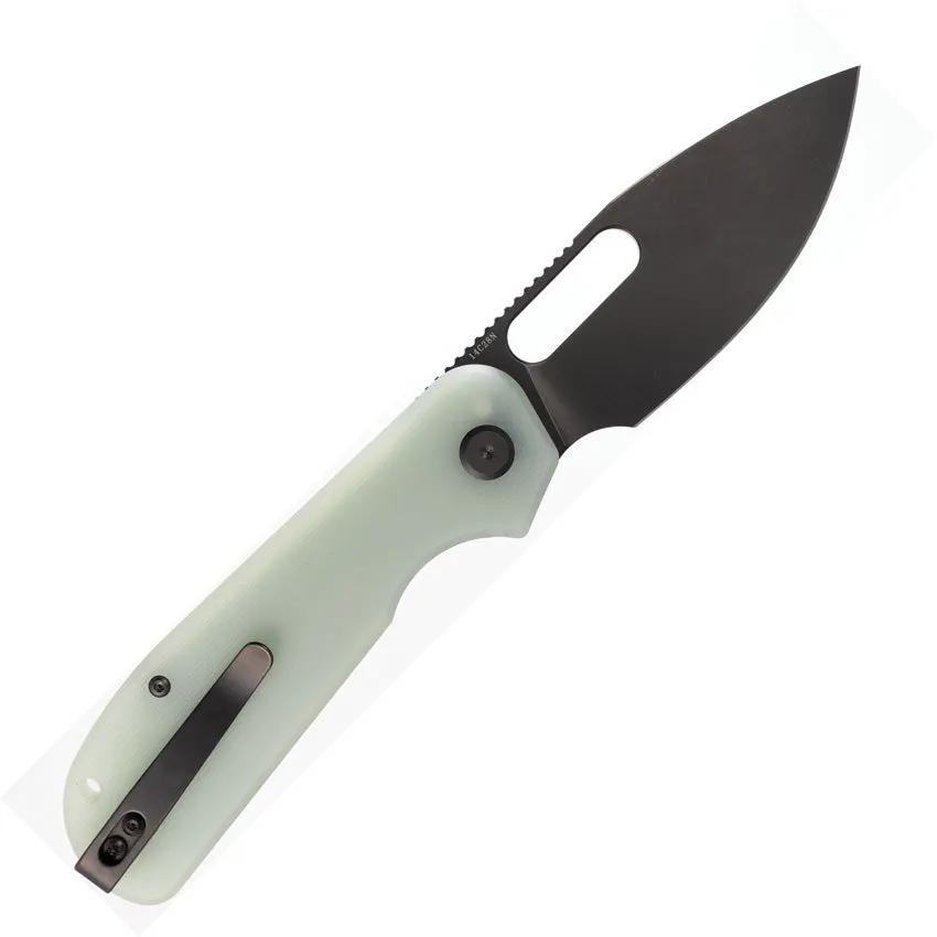 Eutektik EFD Linerlock Jade G10 - Blackwash Blade 3.5 Inch 14C28N Sandvik Steel Lanyard Hole by Eutektik