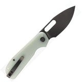 Eutektik EFD Linerlock Jade G10 - Blackwash Blade 3.5 Inch 14C28N Sandvik Steel Lanyard Hole by Eutektik