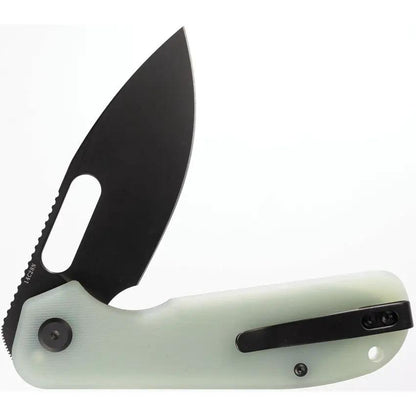 Eutektik EFD Linerlock Jade G10 - Blackwash Blade 3.5 Inch 14C28N Sandvik Steel Lanyard Hole by Eutektik
