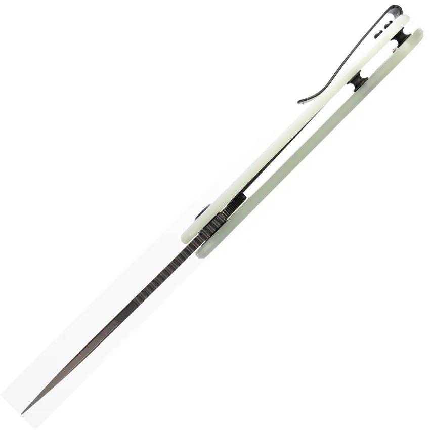 Eutektik EFD Linerlock Jade G10 - Blackwash Blade 3.5 Inch 14C28N Sandvik Steel Lanyard Hole by Eutektik