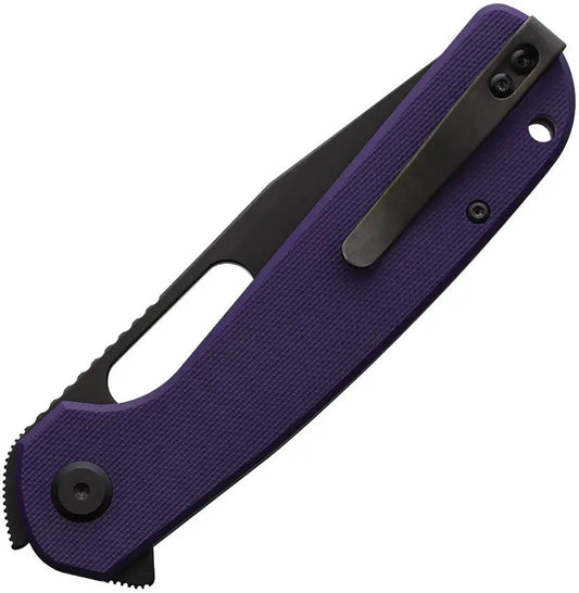 Eutektik Trinity Linerlock - Purple G10 Handle With Blackwash 14C28N Blade Extended Tang by Eutektik