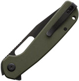 Eutektik Trinity Linerlock Knife - Blackwash 14C28N Sandvik Blade OD Green G10 Handle by Eutektik