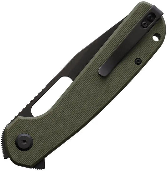 Eutektik Trinity Linerlock Knife - Blackwash 14C28N Sandvik Blade OD Green G10 Handle by Eutektik