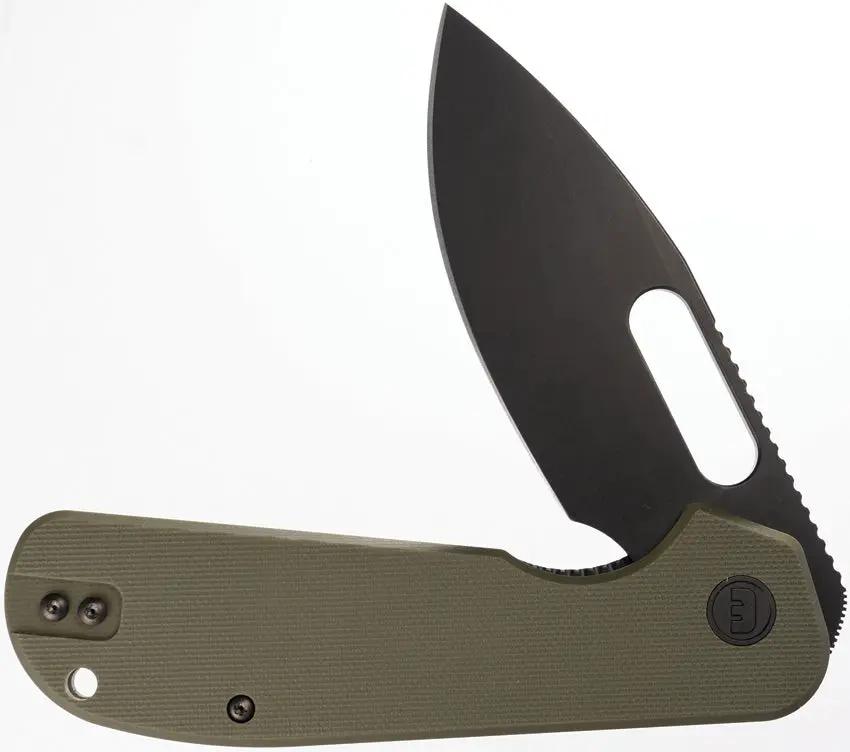 Eutektik Trinity Linerlock Knife - Blackwash 14C28N Sandvik Blade OD Green G10 Handle by Eutektik