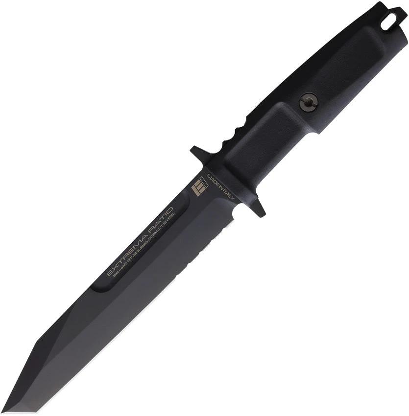 Extrema Ratio Fulcrum EI Black Tactical Knife N690 Blade Partial Serration Extended Tang MOLLE Sheath Professionals by Extrema Ratio