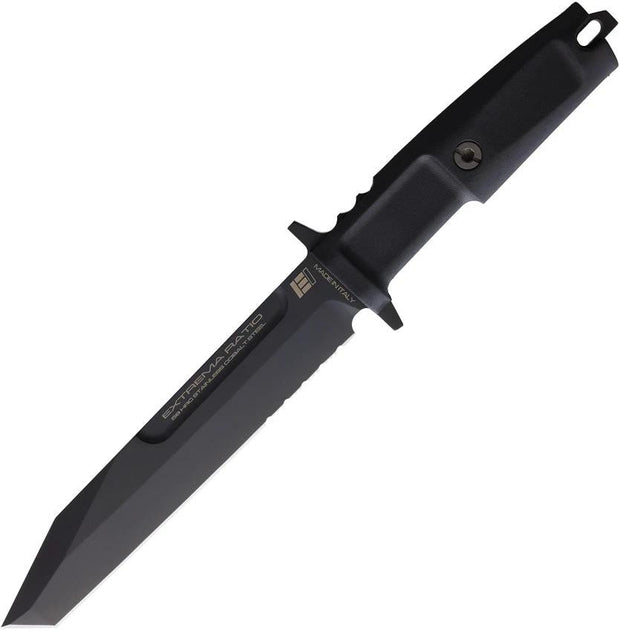 Extrema Ratio Fulcrum EI Black Tactical Knife N690 Blade Partial Serration Extended Tang MOLLE Sheath Professionals by Extrema Ratio
