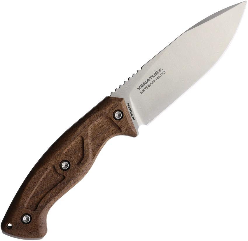 Extrema Ratio Venatus F Fixed Blade Knife Walnut Handle for Outdoor Survivalists Nitrogen Steel Satin Spear Point by Extrema Ratio