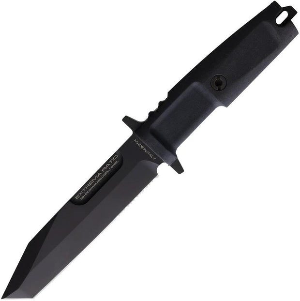Extrema Ratio Fulcrum S Fixed Blade Knife Partially Serrated N690 Tanto Black Forprene Handle MOLLE Sheath Tactical Pros by Extrema Ratio