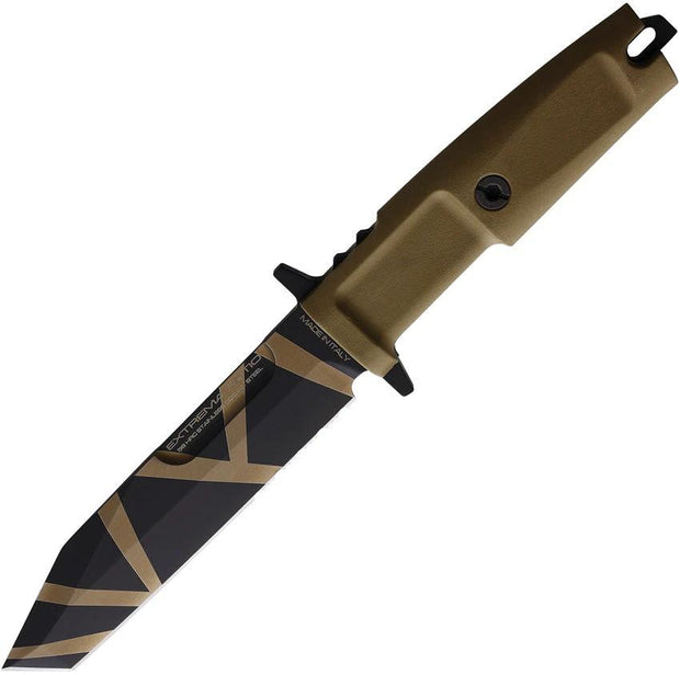 Extrema Ratio Fulcrum S Tactical Fixed Blade Knife Desert Tan Forprene Handle N690 Tanto 11in Full Tang MOLLE Sheath by Extrema Ratio