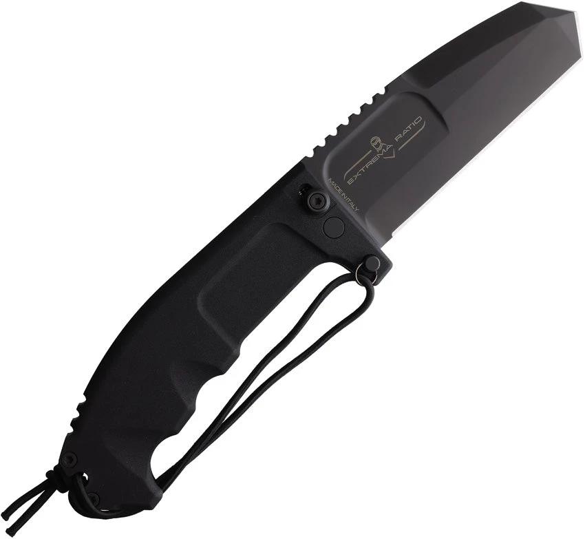 Extrema Ratio RAO Folder Black Ruvido Tanto Knife With Bohler N690 Blade And Extra Safe Locking Pin Tactical Pros by Extrema Ratio