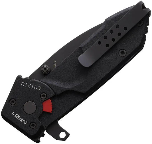 Extrema Ratio MF0 T Linerlock Knife For EDC Enthusiasts Black Bohler N690 Tanto Glass Breaker Extended Tang by Extrema Ratio