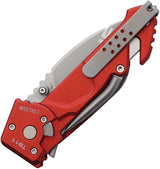 Extrema Ratio T911 Linerlock Folding Knife Red Handle Glass Breaker for Tactical Professionals by Extrema Ratio