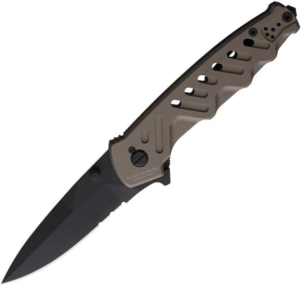 Extrema Ratio Caimano Nero Linerlock Folding Knife N690 Blade Aluminum Handle Glass Breaker for Tactical Pros by Extrema Ratio