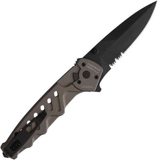Extrema Ratio Caimano Nero Linerlock Folding Knife N690 Blade Aluminum Handle Glass Breaker for Tactical Pros by Extrema Ratio