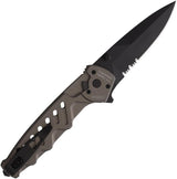 Extrema Ratio Caimano Nero Linerlock Folding Knife N690 Blade Aluminum Handle Glass Breaker for Tactical Pros by Extrema Ratio