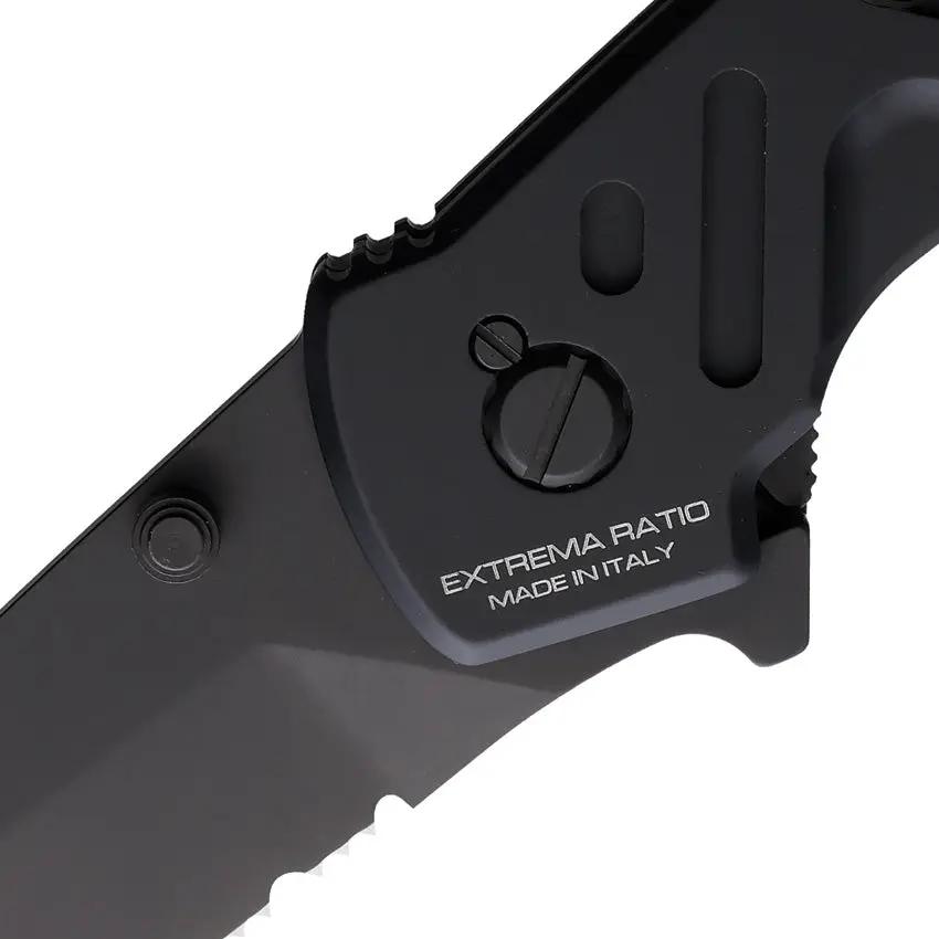 Extrema Ratio Caimano Nero Linerlock Knife With 3.63in Black Blade Breaker Aluminum Handle For Tactical EDC Enthusiasts by Extrema Ratio