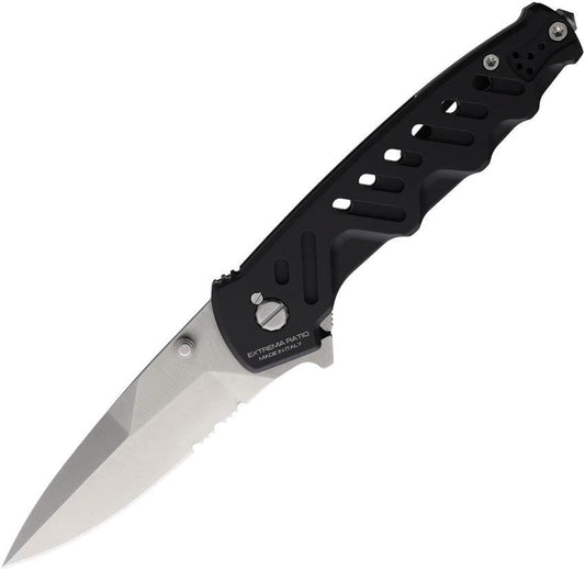 Extrema Ratio Caimano Nero NA Linerlock Knife With Bohler N690 Satin Blade Glass Breaker Pocket Clip Tactical by Extrema Ratio