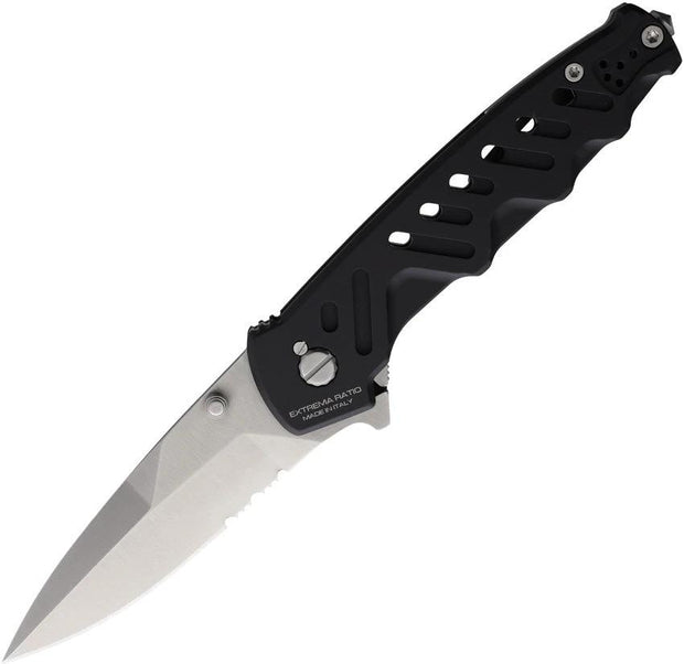 Extrema Ratio Caimano Nero NA Linerlock Knife With Bohler N690 Satin Blade Glass Breaker Pocket Clip Tactical by Extrema Ratio