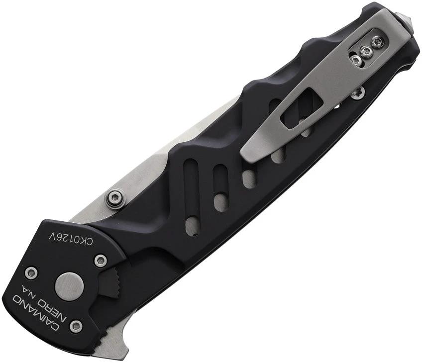 Extrema Ratio Caimano Nero NA Linerlock Knife With Bohler N690 Satin Blade Glass Breaker Pocket Clip Tactical by Extrema Ratio