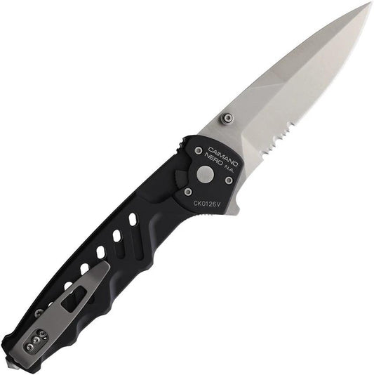 Extrema Ratio Caimano Nero NA Linerlock Knife With Bohler N690 Satin Blade Glass Breaker Pocket Clip Tactical by Extrema Ratio