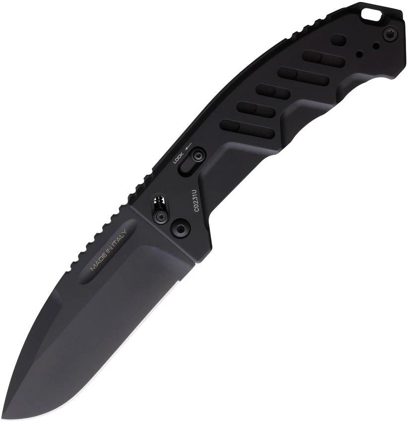 Extrema Ratio RAO C Crossbar Lock Knife Black Anodized Aluminum Handle EDC Tactical Drop Point N690 by Extrema Ratio
