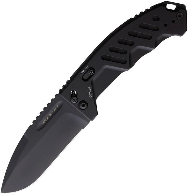 Extrema Ratio RAO C Crossbar Lock Knife Black Anodized Aluminum Handle EDC Tactical Drop Point N690 by Extrema Ratio