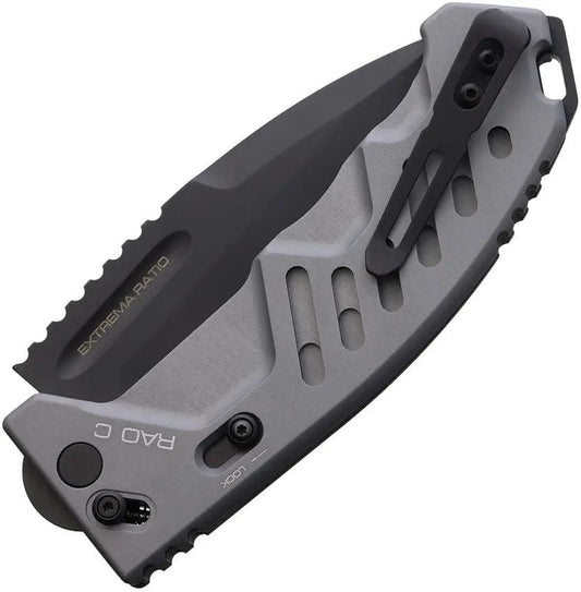 Extrema Ratio RAO C Crossbar Lock Gray Folding Knife With 4in N690 Drop Point Blade For Tactical Enthusiasts by Extrema Ratio